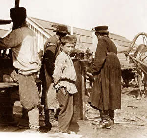 Novgorod Prints: At a water tap in Nizhny Novgorod, Russia