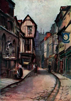 Watercolour of a busy Town