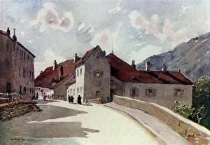 Courbet Prints: Watercolour painting of Ornans