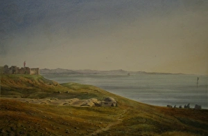 Images Dated 11th February 2011: Watercolour sketch of a coastal scene