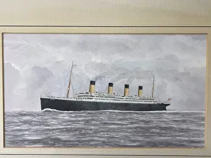 Glazed Prints: Watercolour of steamer by D J Lund