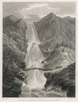 Sc Andinavian Prints: Waterfall at Kringlendal, Norway