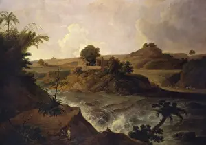 Waterfall Prints: A Waterfall near Pateta, by Thomas Daniell
