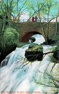 Waterfall Prints: The Waterfall, Rouken Glen, Lanarkshire