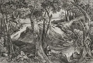 Rochelle Prints: Waterfall on Schoole'y Mountain, New Jersey, USA