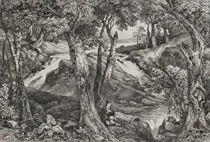 Rochelles Prints: Waterfall on Schoole'y Mountain, New Jersey, USA