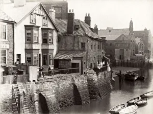 Waterfront harbour view, probably Whitby, Yorkshire