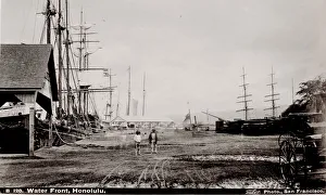 Waterfront, ships in the harbour, Honolulu Hawaii