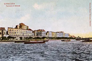 Sicilian Prints: Waterfront at Syracuse on the Ionian coast of Sicily, Italy
