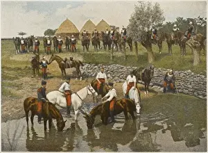 Watering French Horses
