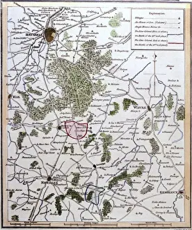 Napoleonic Prints: Waterloo 4 Bras Map 1815
