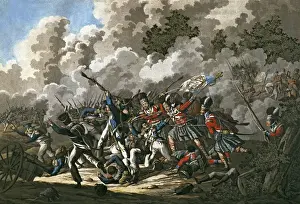 Napoleonic Prints: Waterloo. Defeat of French guard by the highlanders