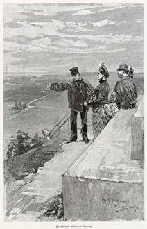 Images Dated 3rd December 2020: Waterloo : a guide explains to tourists visiting the battlefield just where the actions