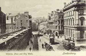 Derry Prints: Waterloo Place and the City Walls, Londonderry