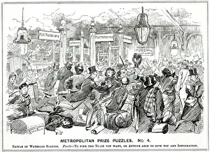 Puzzles Prints: Waterloo Railway Station, London 1883