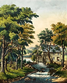 Images Dated 17th May 2011: Watermill and river
