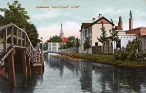 Zaandam Prints: Waterside scene at Zaandam, North Holland, Netherlands