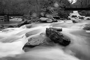 Waterfalls Collection: Watersmeet joining of the East Lyn River and Hoar Oak Water