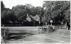 Puddle Prints: The Watersplash at Brockenhurst, New Forest, Hampshire, England. Date: circa 1930s