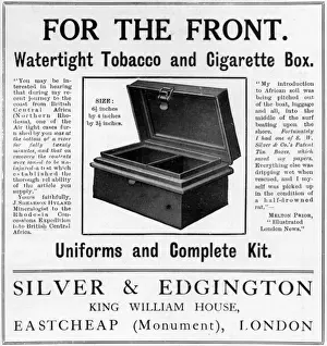 Testimonials Prints: Watertight tobacco & cigarette box for the front, WW1
