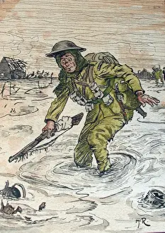Somme Prints: A watery image - near Albert, Somme, c 1916