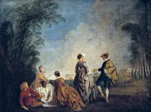 Hermitage Prints: WATTEAU, Jean-Antoine (1684-1721). An Embarrasing