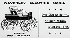 Waverley electric veteran car advertisement, early 1900s