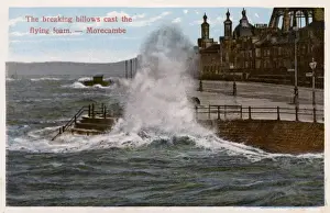 Breaker Prints: Waves crashing on the front at Morecambe, Lancashire