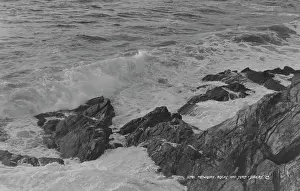 Waves Crashing on Rocky Shore