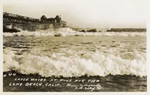 Foam Prints: Waves at Pine Avenue Pier, Long Beach, California, USA