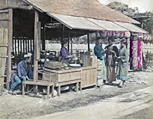 Wayside Prints: Wayside food stall, Japan, circa 1870s