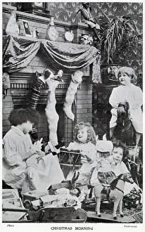 Rocking Prints: Wealthy children receiving their plentiful of gifts on Christmas day morning