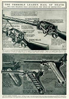 Two weapons automatic rifle & Germans automatic pistol 1917 Two weapons automatic rifle & Germans automatic pistol 1917