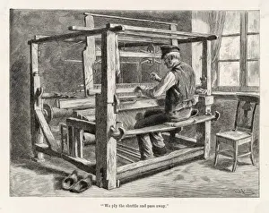 Operates Prints: Weaver at his Loom