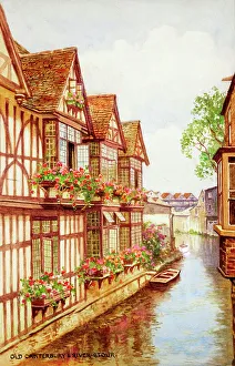 Weavers Prints: The Weavers and River Stour, Canterbury, Kent