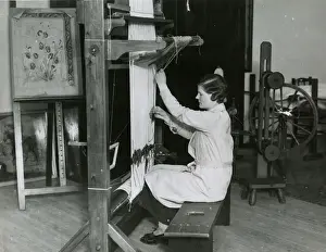 WEAVING ON A HAND LOOM