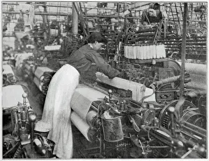 Bradford Prints: Weaving at Priestley's Mill for the dress that was worn at the opening of the Bradford Exhibition by Princess of