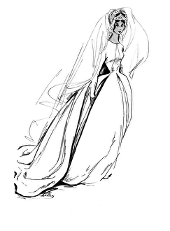 Images Dated 22nd August 2011: Wedding dress of Princess Francoise of Bourbon-Parma by Heim