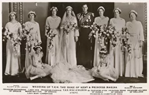 Mountbatten Collection: Wedding group, Duke of Kent, Princess Marina of Greece