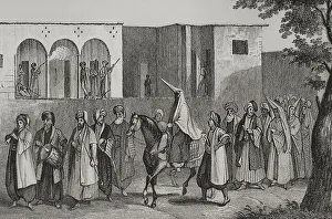 Celebrating Prints: Wedding of a young Druze prince. Princess's retinue