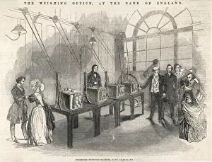 Elaborate Gallery: The Weighing Office at the Bank of England. Sovereign Weighi