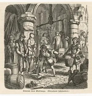 Market Place Prints: Weighing Produce