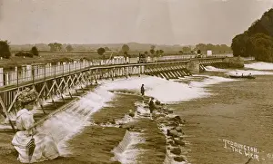 Weir Prints: The Weir on the River Thames, Teddington, Middlesex
