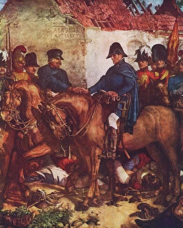 Allied Collection: Wellington and Blucher meet after Battle of Waterloo
