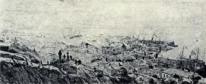 Drypoint Prints: Wellington, N. Z. From The Hills