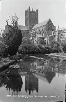 Wells Cathedral from the Swan Pool