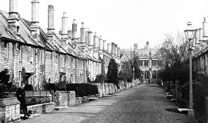 Vicars Prints: Wells - Vicar's Close Alms Houses - Victorian period