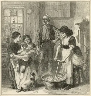 Dejected Prints: Welsh collier family in their cottage