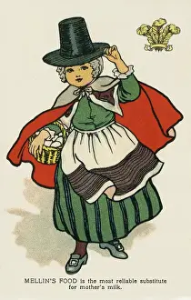 Eggs Prints: Welsh girl in national costume