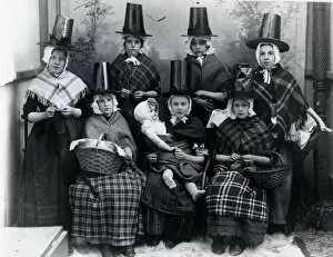 Tartan Collection: Welsh Girls in Traditional Costume 1908
